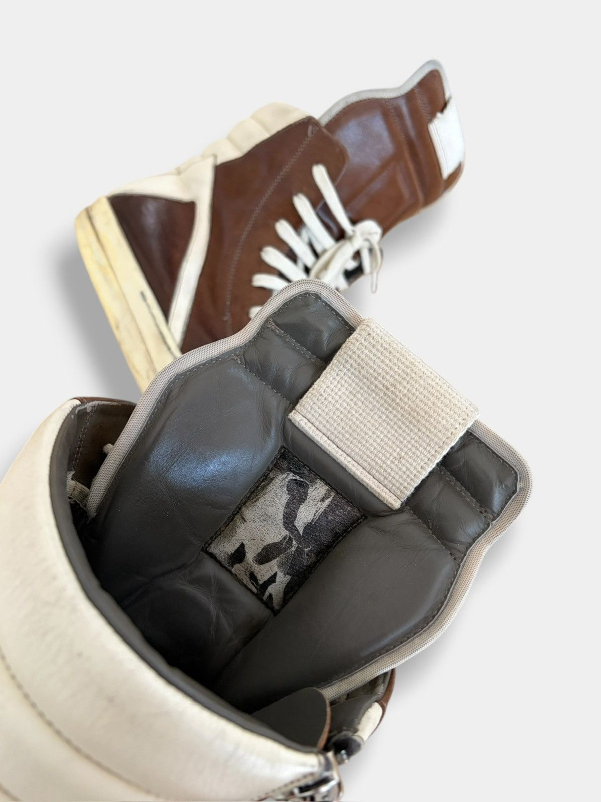 Rick Owens Rick Owens FW22 brown/milk leather geobasket Size US 8 / EU 41 - 5 Thumbnail