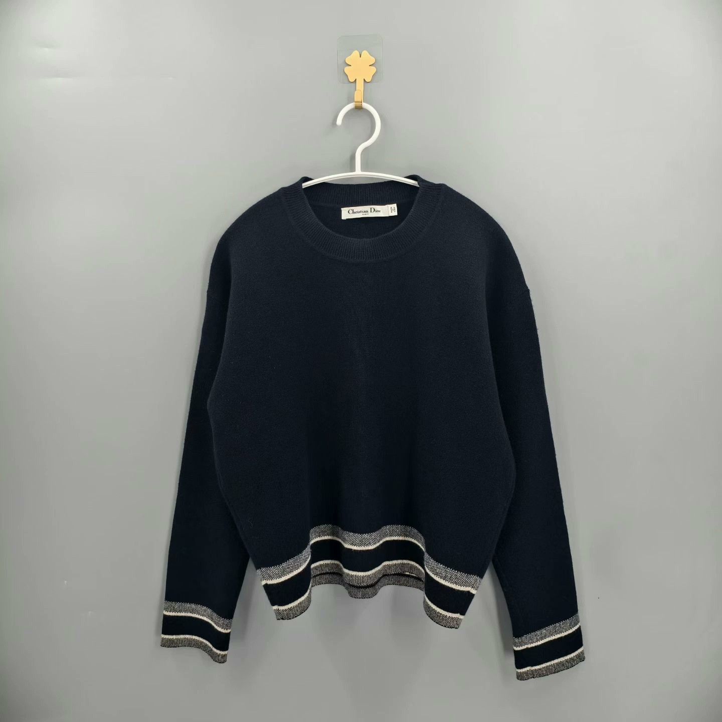 Dior Dior Black Slogan Logo Cashmere Sweater Size XS / US 0-2 / IT 36-38 - 1 Thumbnail