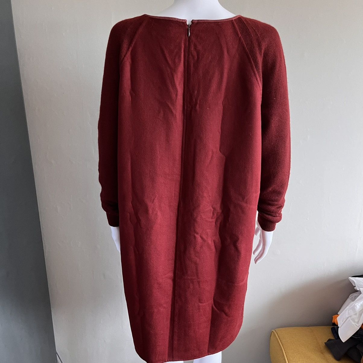 Loro Piana Loro Piana Baby Cashmere & Goat Suede Burgundy Dress Size XL / US 12-14 / IT 48-50 - 8 Thumbnail