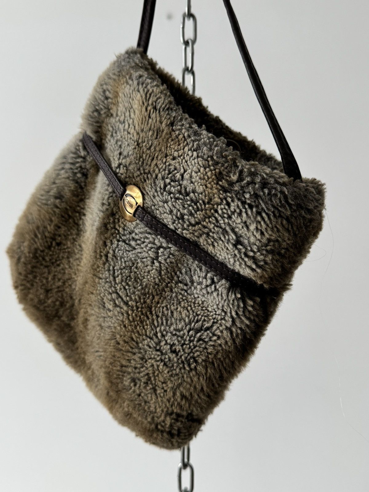 Just Cavalli 2000s Vintage Y2K Just Cavalli Faux Fur Shoulder Bag Size ONE SIZE - 3 Thumbnail