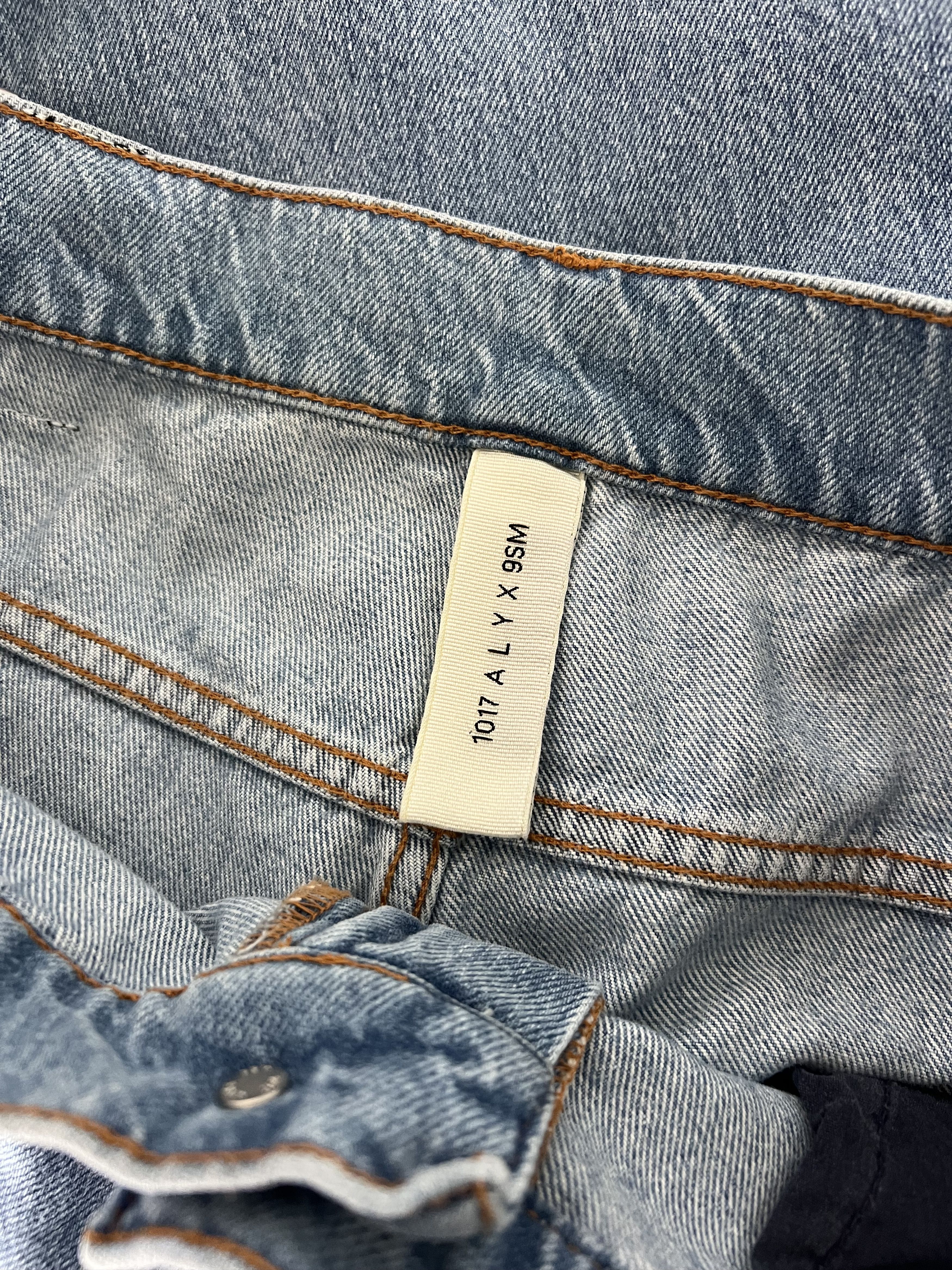 1017 Alyx 9SM Oversized Denim Cargo Pants in Light Blue