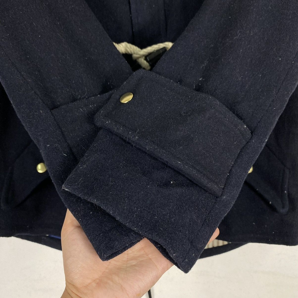 Issey Miyake × Ne-Net 💥NENET DUFFLE WOOL PRINTED LINEN ISSEY MIYAKE JACKET Size US M / EU 48-50 / 2 - 8 Thumbnail
