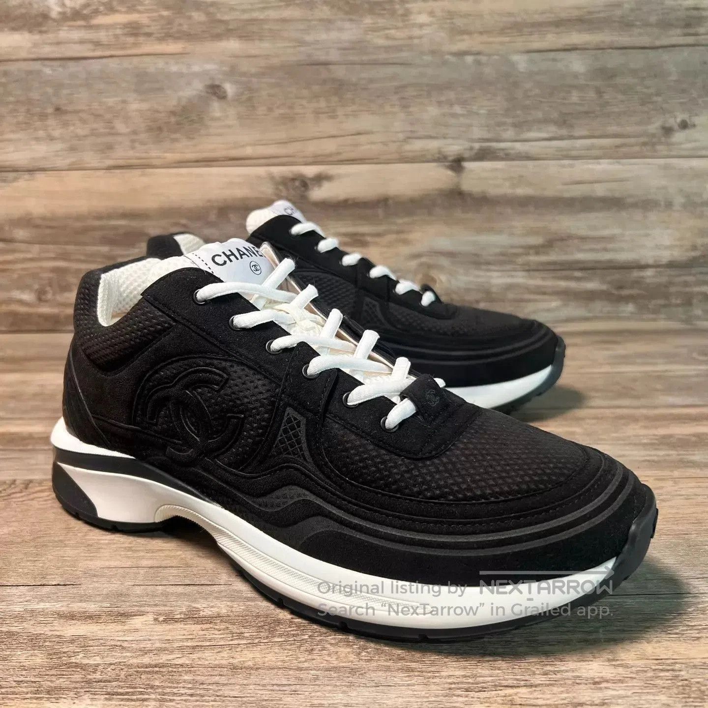 Chanel Black Low-Top Sneakers Size 9. Size US 9 / EU 42 - 2 Thumbnail