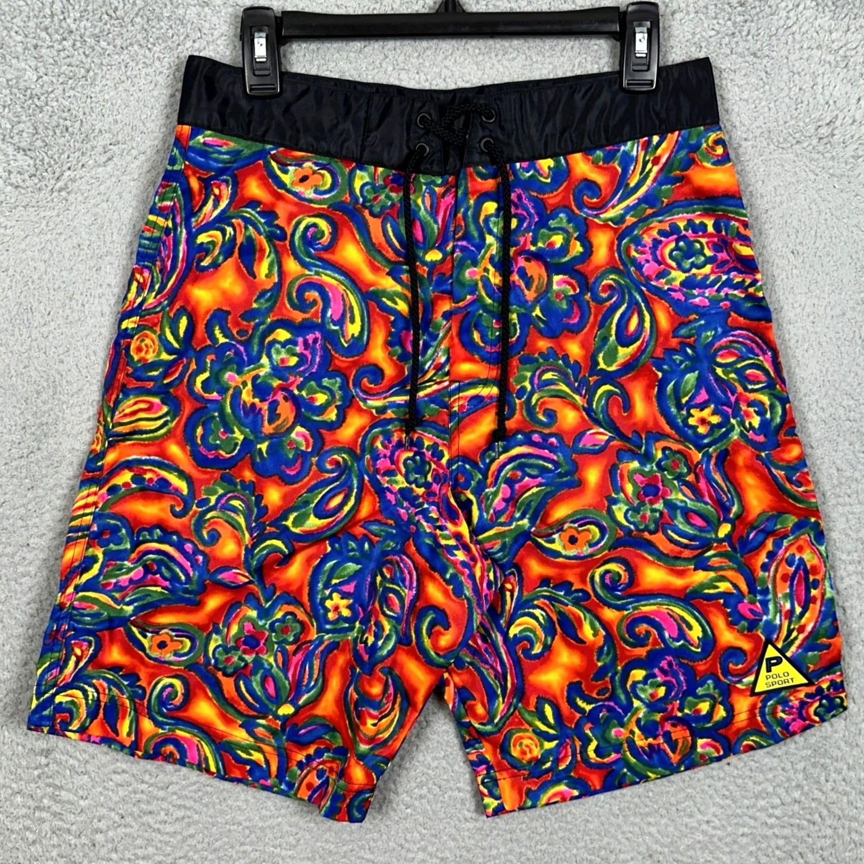 Polo Ralph Lauren VINTAGE Polo Sport Ralph Lauren Board Shorts Men 32 Multi Paisley Swim Trunks EUC Size US XS / EU 42 / 0 - 2 Thumbnail
