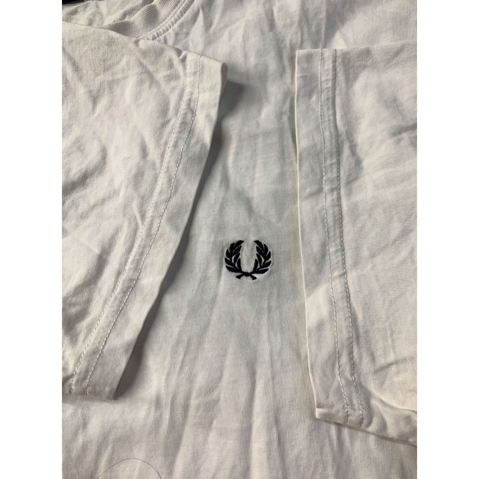Fred Perry FRED PERRY ORIGINAL MEN CASUAL SHORT SLEEVE SHIRT T-SHIRT JERSEY SIZE L LARGE White Crew Neck 100% Cotton Jersey Men's T-Shirt Basic Shirt Size US L / EU 52-54 / 3 - 4 Thumbnail