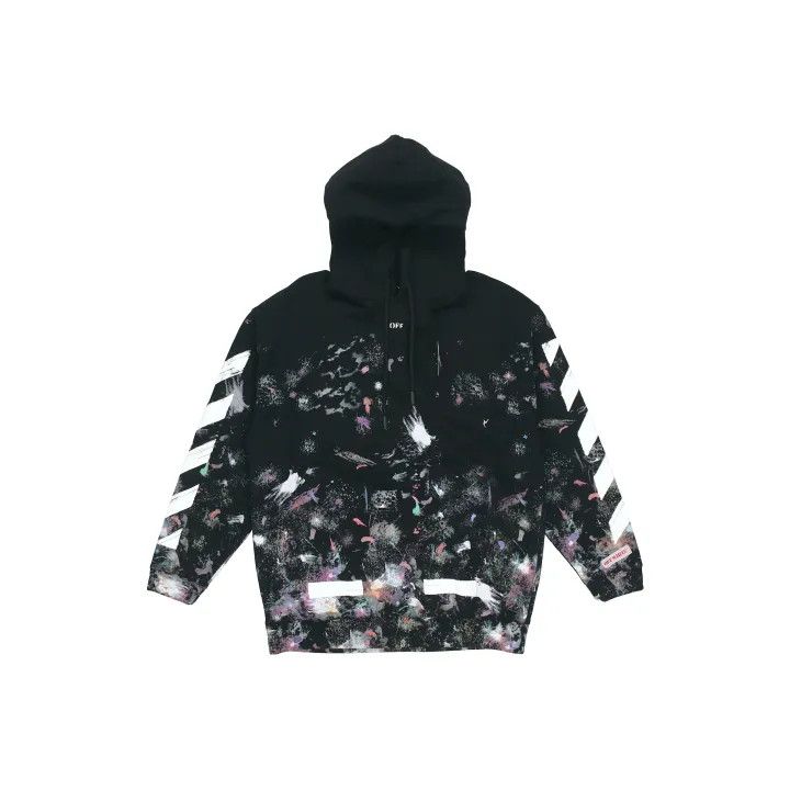 Off-White Black Hooded Tie-Dye Sweatshirt 0079