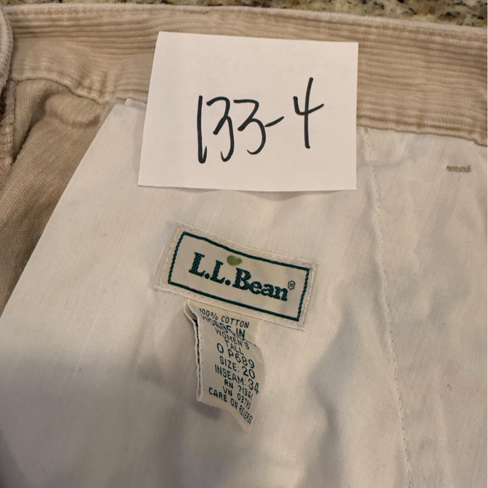L.L. Bean L.L.Bean tan pleated corduroy cuffed pants SZ 20 Tall Size 30" / US 8 / IT 44 - 9 Thumbnail