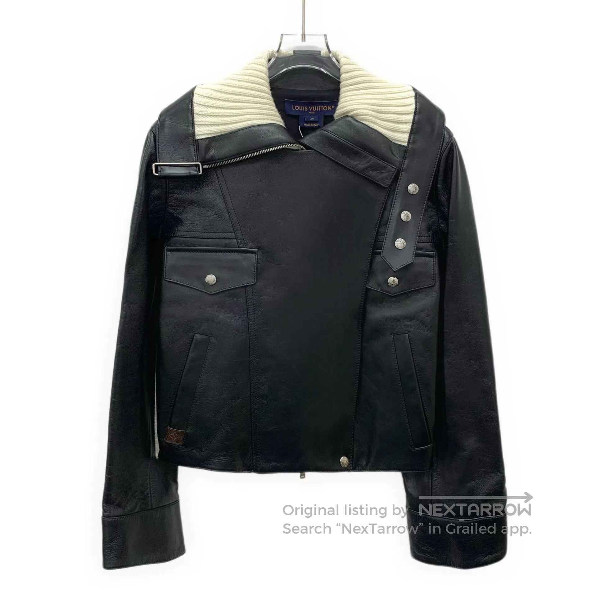 Louis Vuitton Louis Vuitton Black Lapel Sheepskin Long Sleeve Knit Patch Size XXS / US 00 / IT 34 - 1 Thumbnail