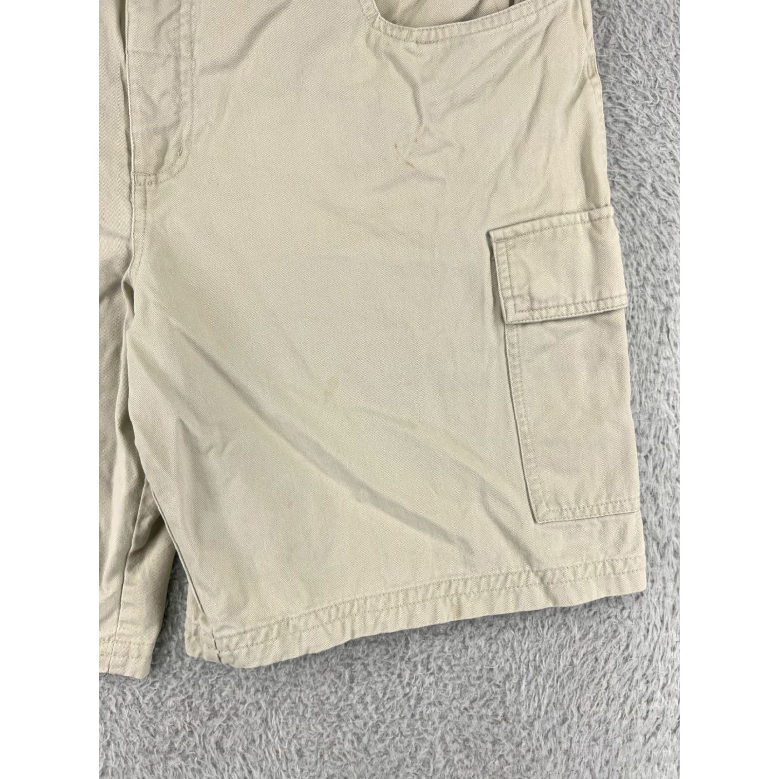 Vintage Columbia Cargo Shorts Men 40 Beige 100% Cotton Canvas Cargo Pocket Belted Zip Flat Front Regular Size US 40 / EU 56 - 5 Thumbnail