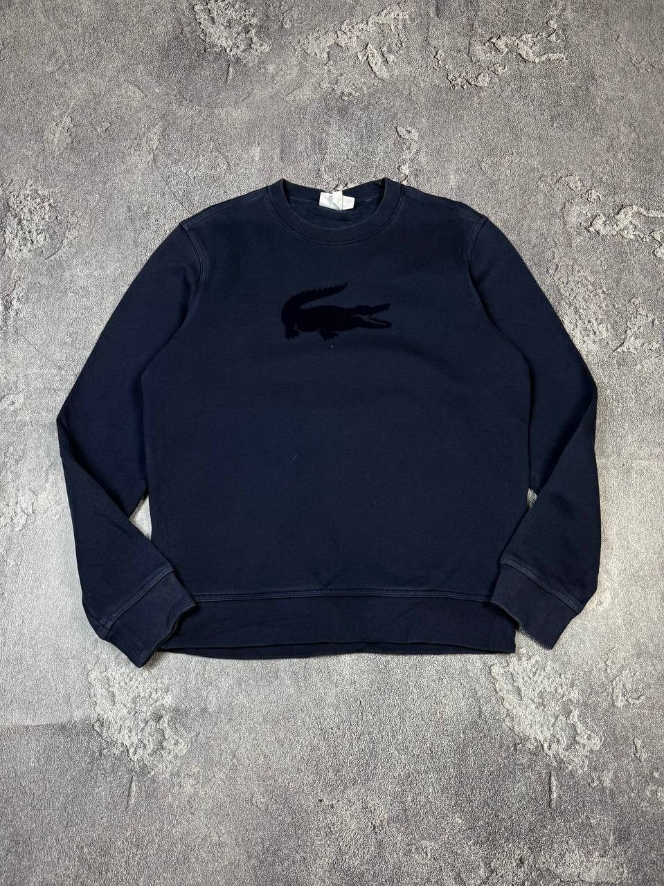 Lacoste Lacoste Navy Velour Logo Faded Sweatshirt Y2K Size US M / EU 48-50 / 2 - 1 Thumbnail