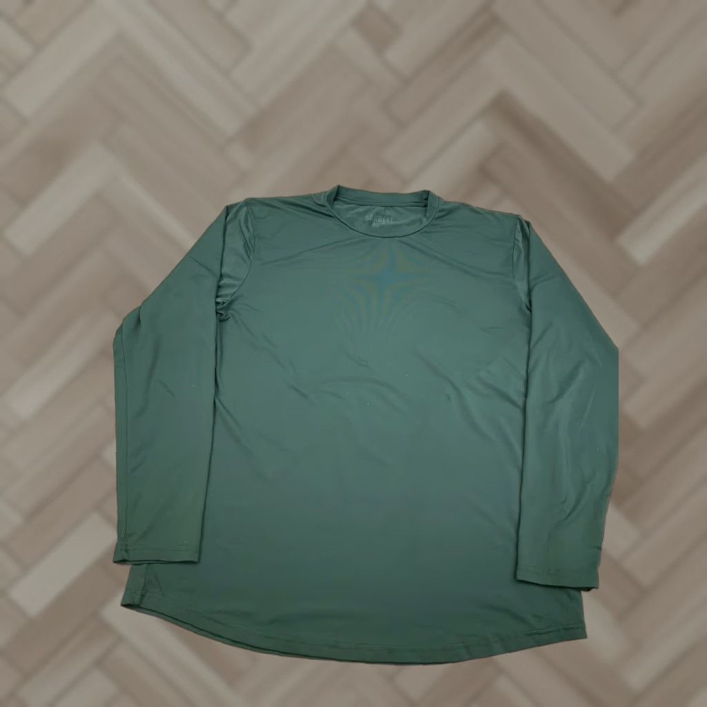 Vintage Barbell Shirt Mens L Green Activewear Stretch Performance Long Sleeve 11125 Size US L / EU 52-54 / 3 - 1 Thumbnail
