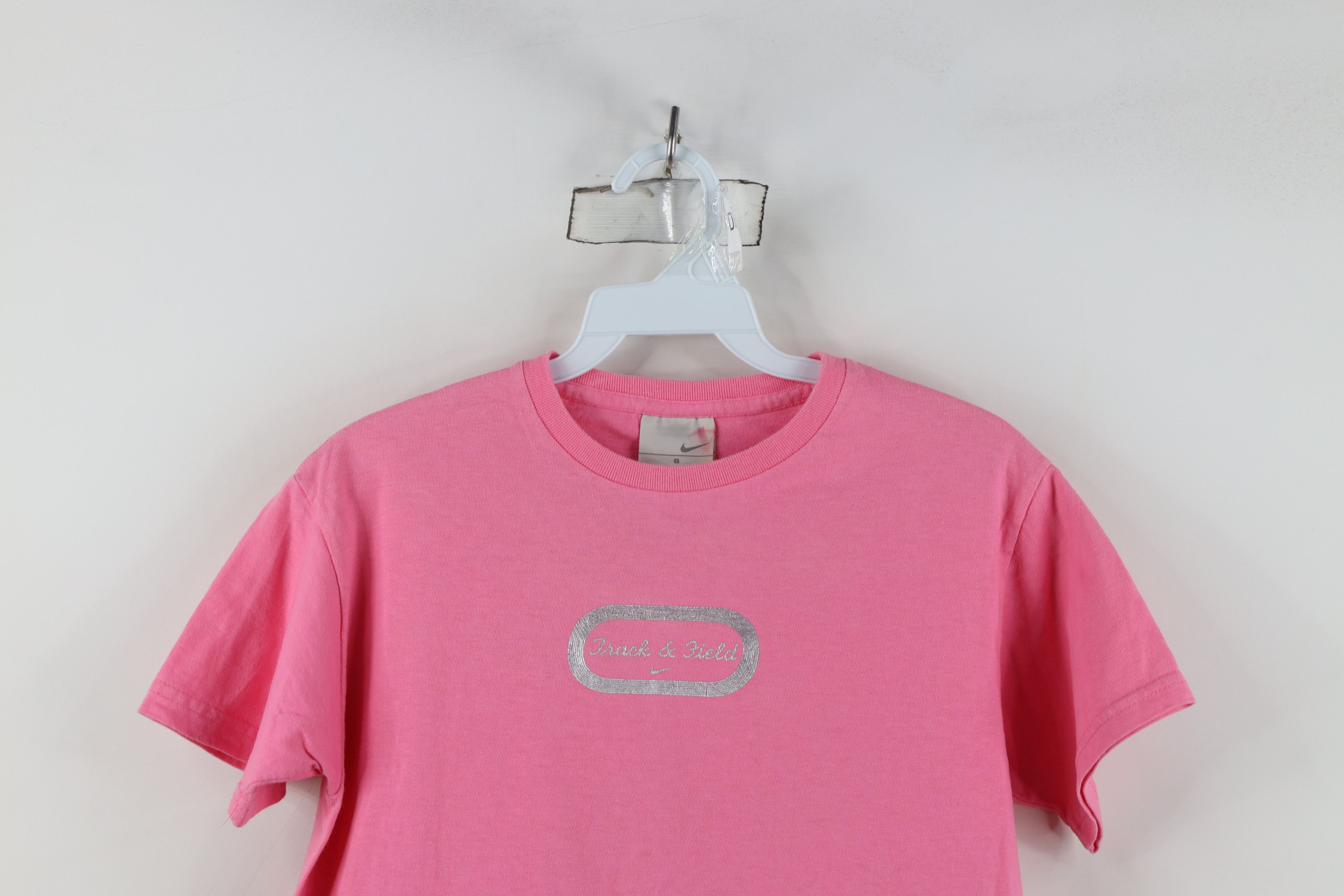 Nike Vintage Nike Center Swoosh Track and Field T-Shirt Pink Size S / US 4 / IT 40 - 2 Thumbnail