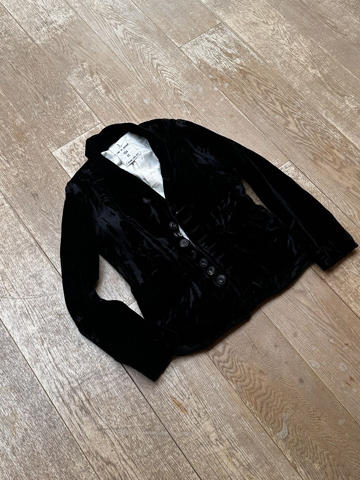 image of John Alexander Skelton Distressed Velvet Jacket in Black, Men's (Size Medium)