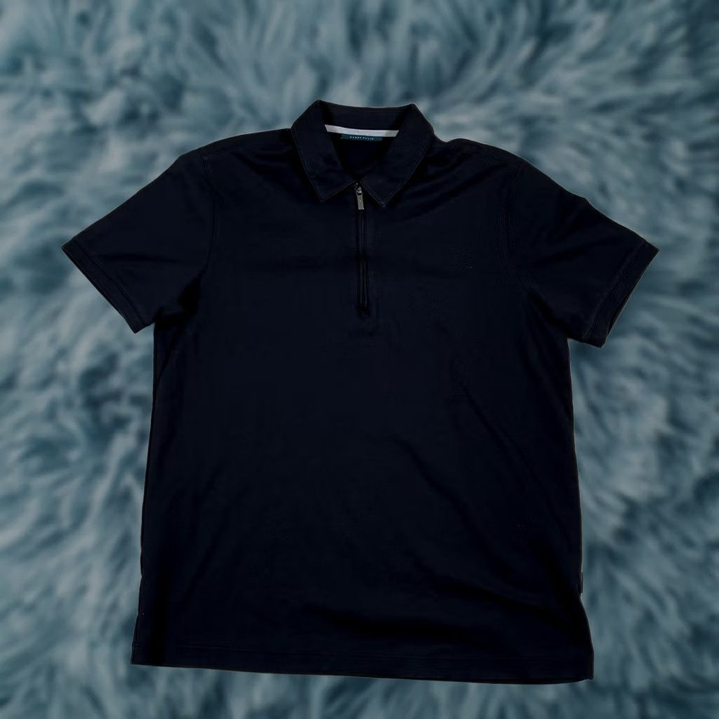 Perry Ellis Perry Ellis Polo Shirt Men Size L Black Stretch Quarter 1/4 Zip Shirt Size US L / EU 52-54 / 3 - 1 Thumbnail