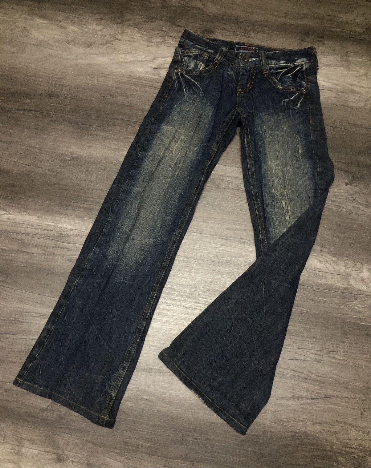 Japanese Brand VINTAGE AFRICA TARO DENIM FLARED JEANS Size 28" / US 6 / IT 42 - 10 Thumbnail
