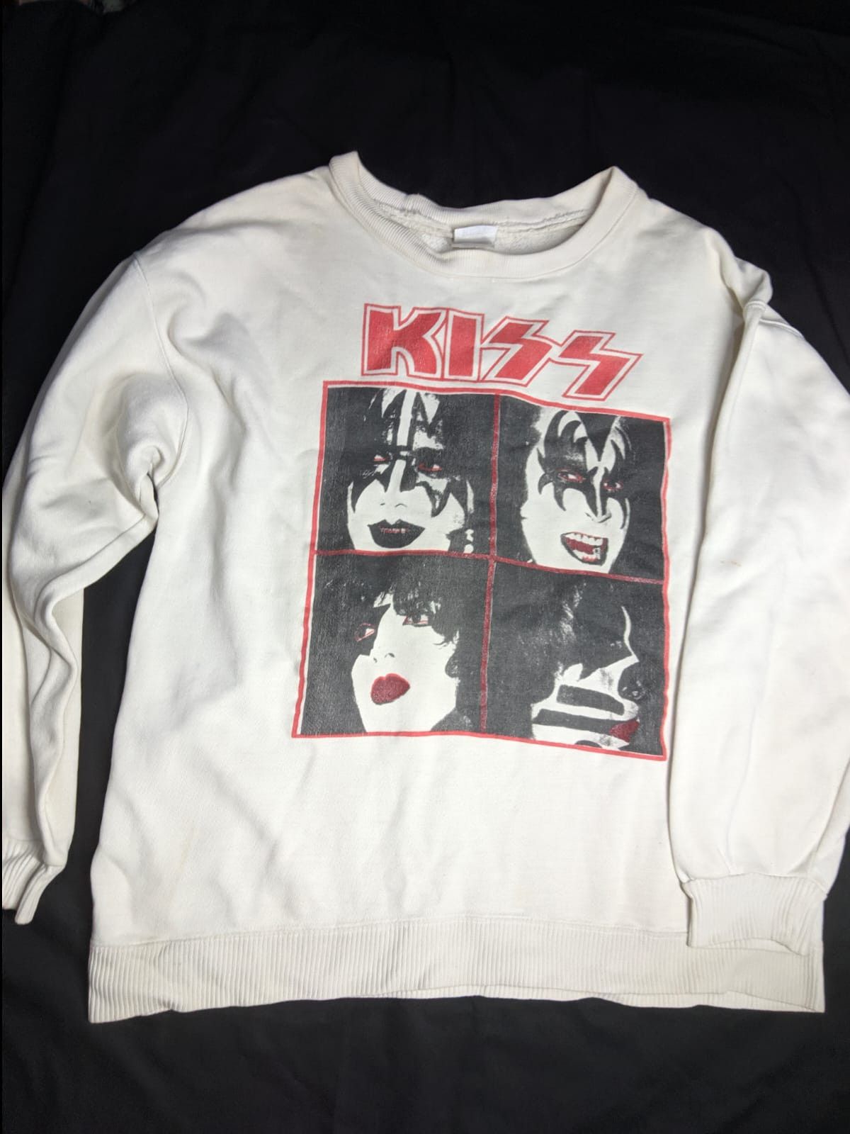 image of Vintage Sweater Kiss in White, Men's (Size Large)