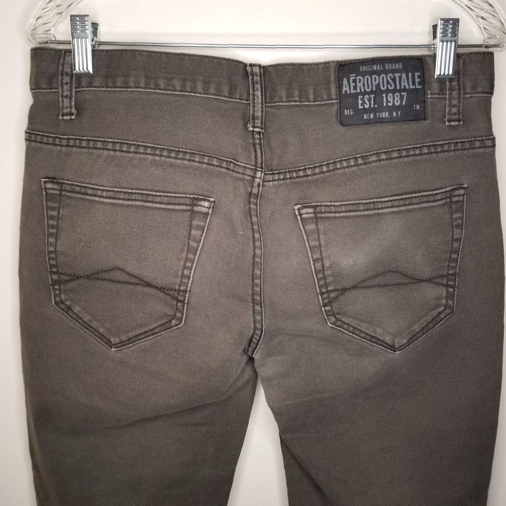 Vintage Aéropostale Mens Bowery Brown Slim Straight Pants Size 32x31 Mens Jeans Brown Slim Straight Bowery 32 31 Size US 32 / EU 48 - 7 Thumbnail