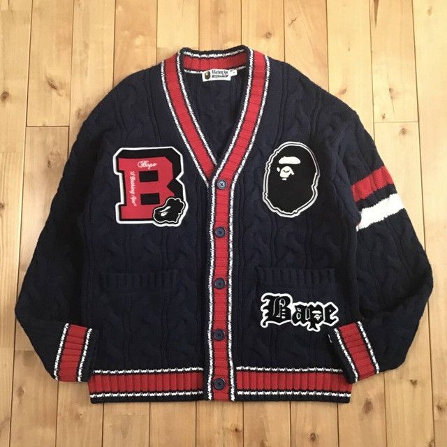 Bape BAPE APE HEAD LOGO knit cardigan a bathing ape Size US S / EU 44-46 / 1 - 1 Thumbnail
