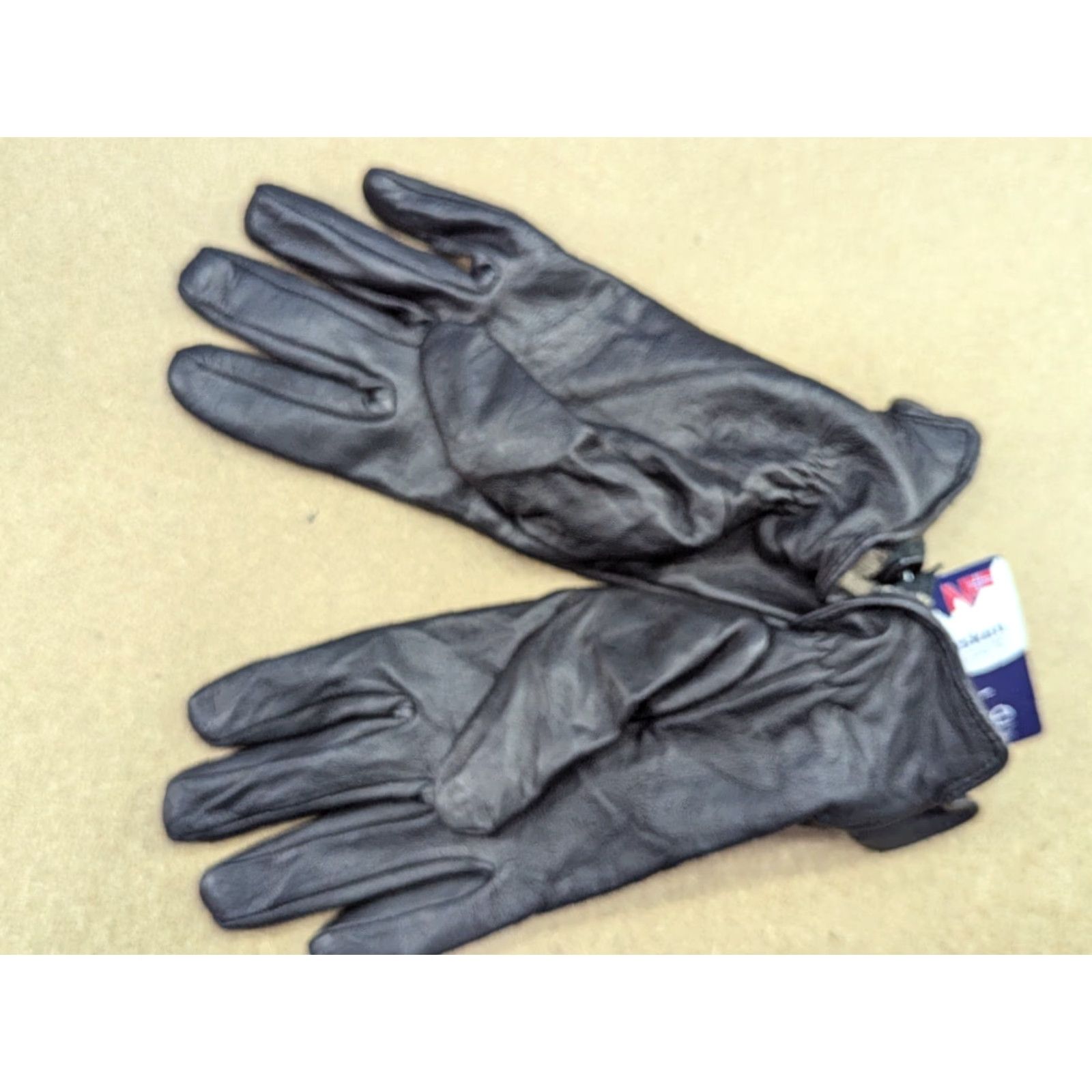 Vintage Genuine Leather Womens Gloves Size M Black Winter Lined Wool Blend Leather Glove Womens Gloves Mens? Size ONE SIZE - 6 Thumbnail
