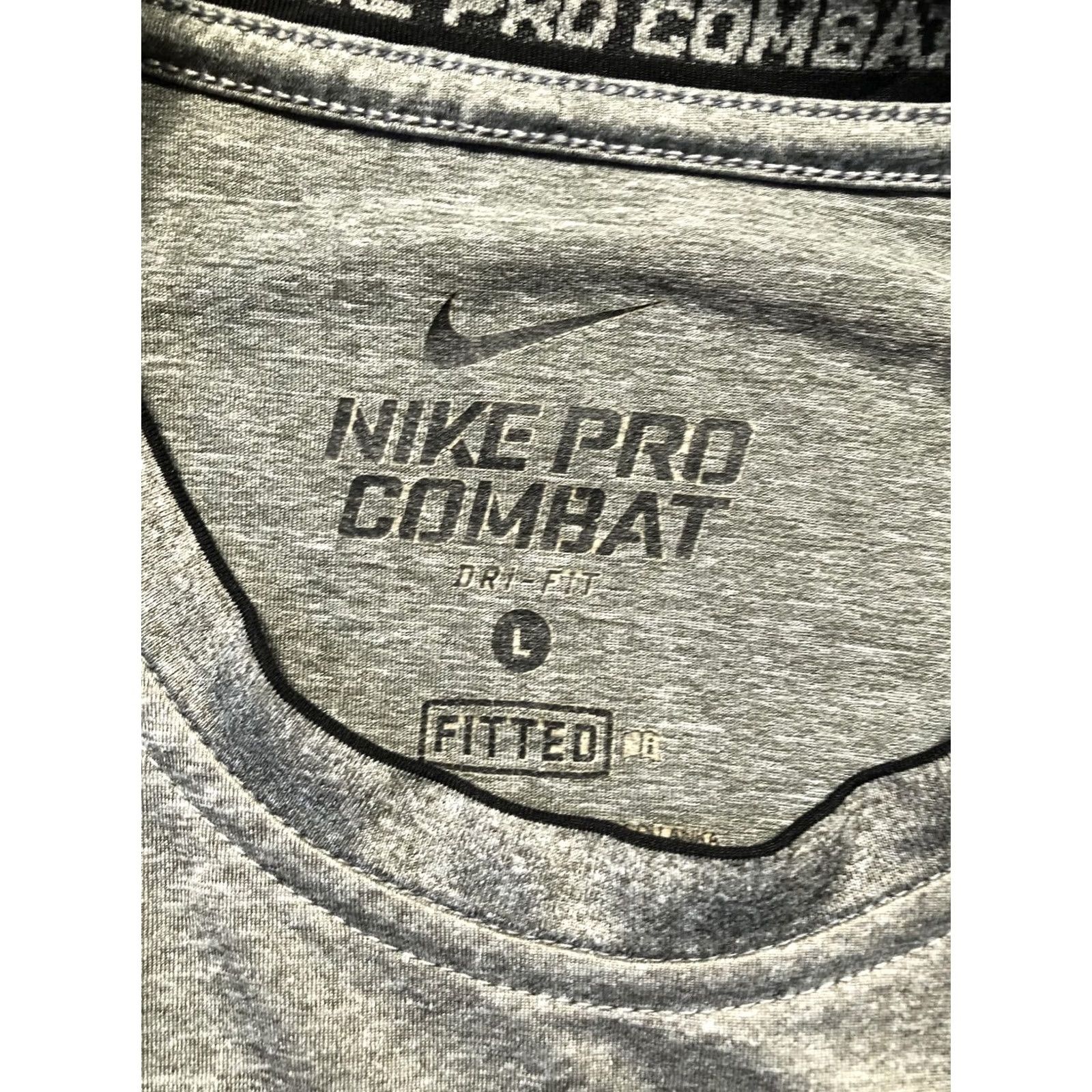 Nike Nike Pro Combat Shirt Mens Large Gray Dri-Fit Fitted Athletic Training Workout Size US L / EU 52-54 / 3 - 7 Thumbnail