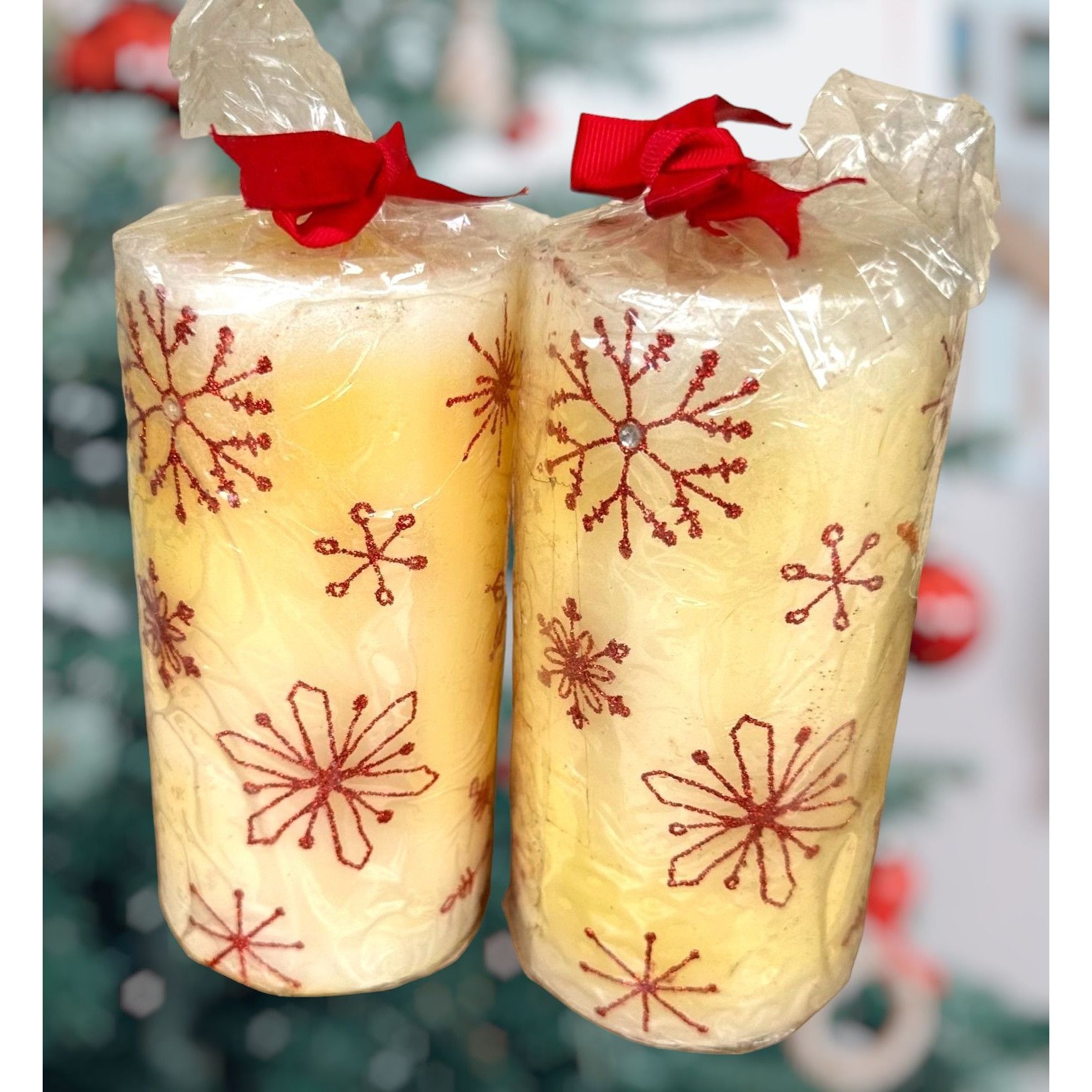 Vintage VTG NWT Christmas Snowflake Pillar Candle Kohl's Wax Embosse Size ONE SIZE - 1 Thumbnail