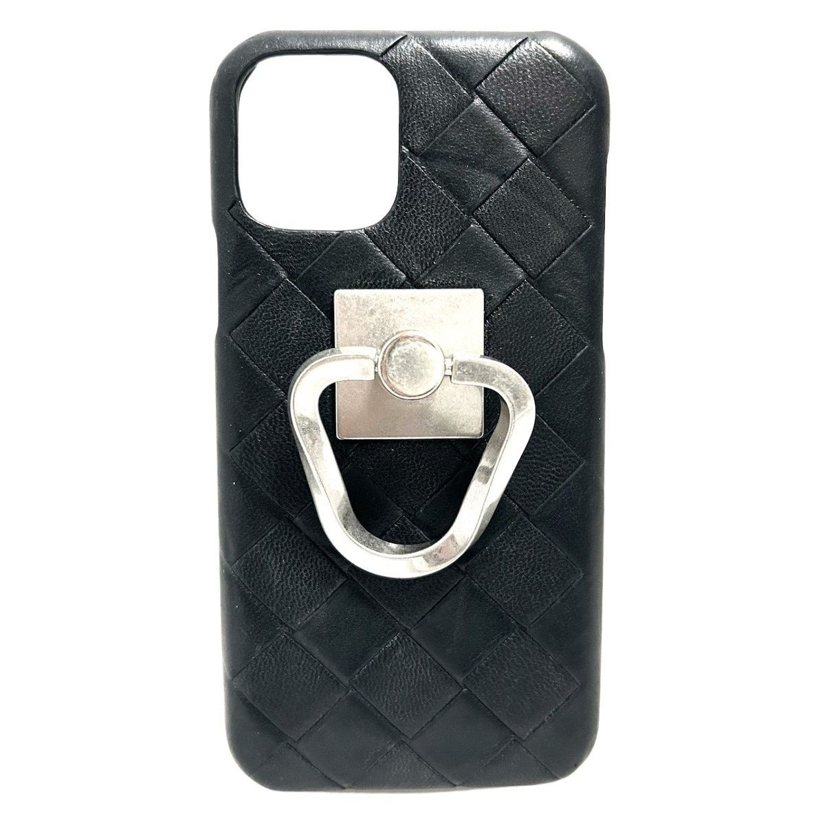 Bottega Veneta Intrecciato Leather Phone Holder Black