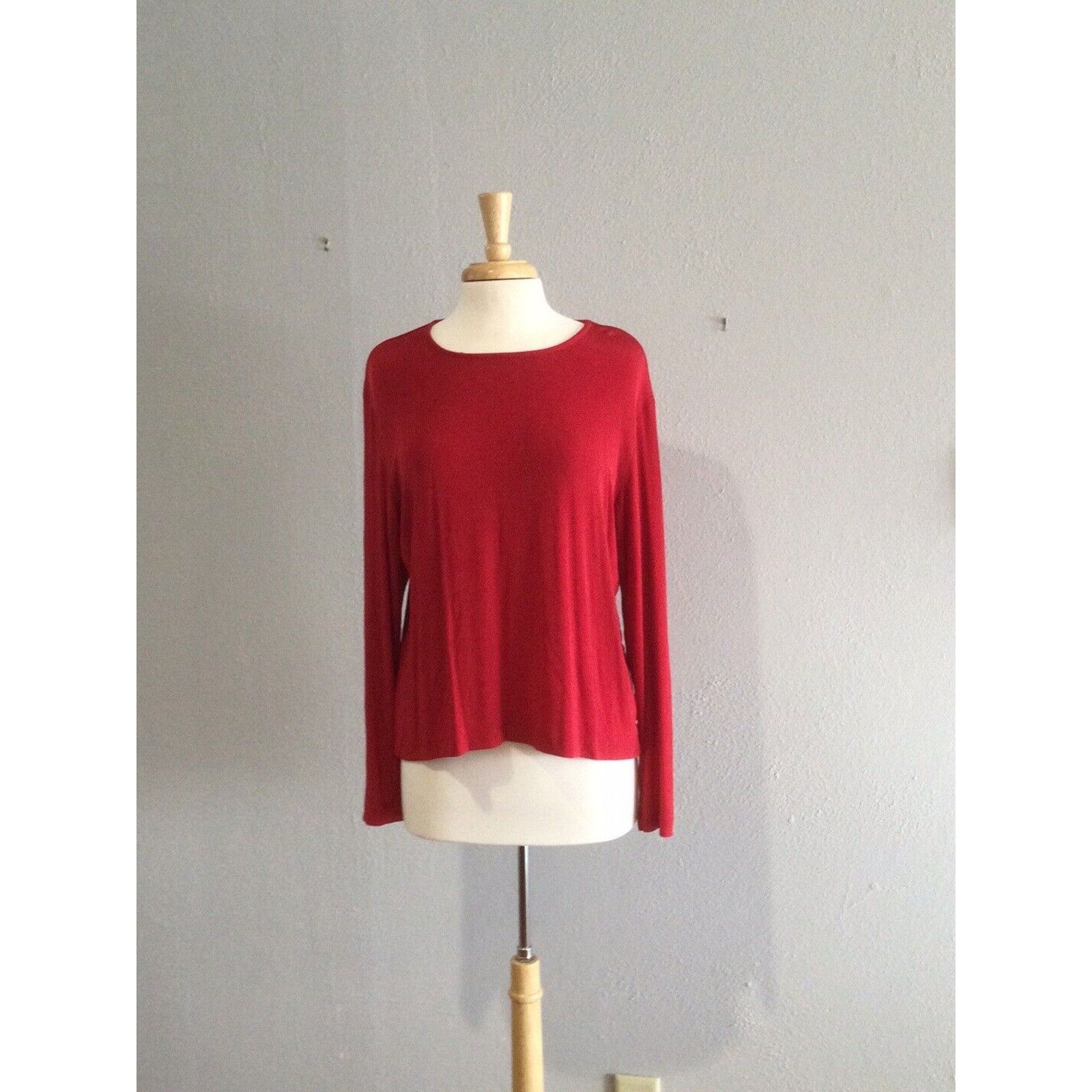 Chicos Chico's Travelers Long Sleeve Red Pullover Top Size 3/XL/16 Size XL / US 12-14 / IT 48-50 - 1 Thumbnail