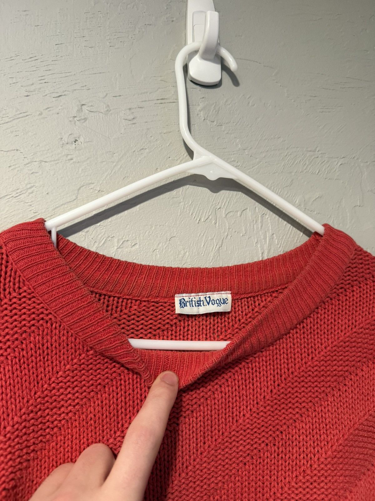Vintage Vintage Red 60s-70s Knit Sweater Fisherman Pullover Size US L / EU 52-54 / 3 - 4 Thumbnail