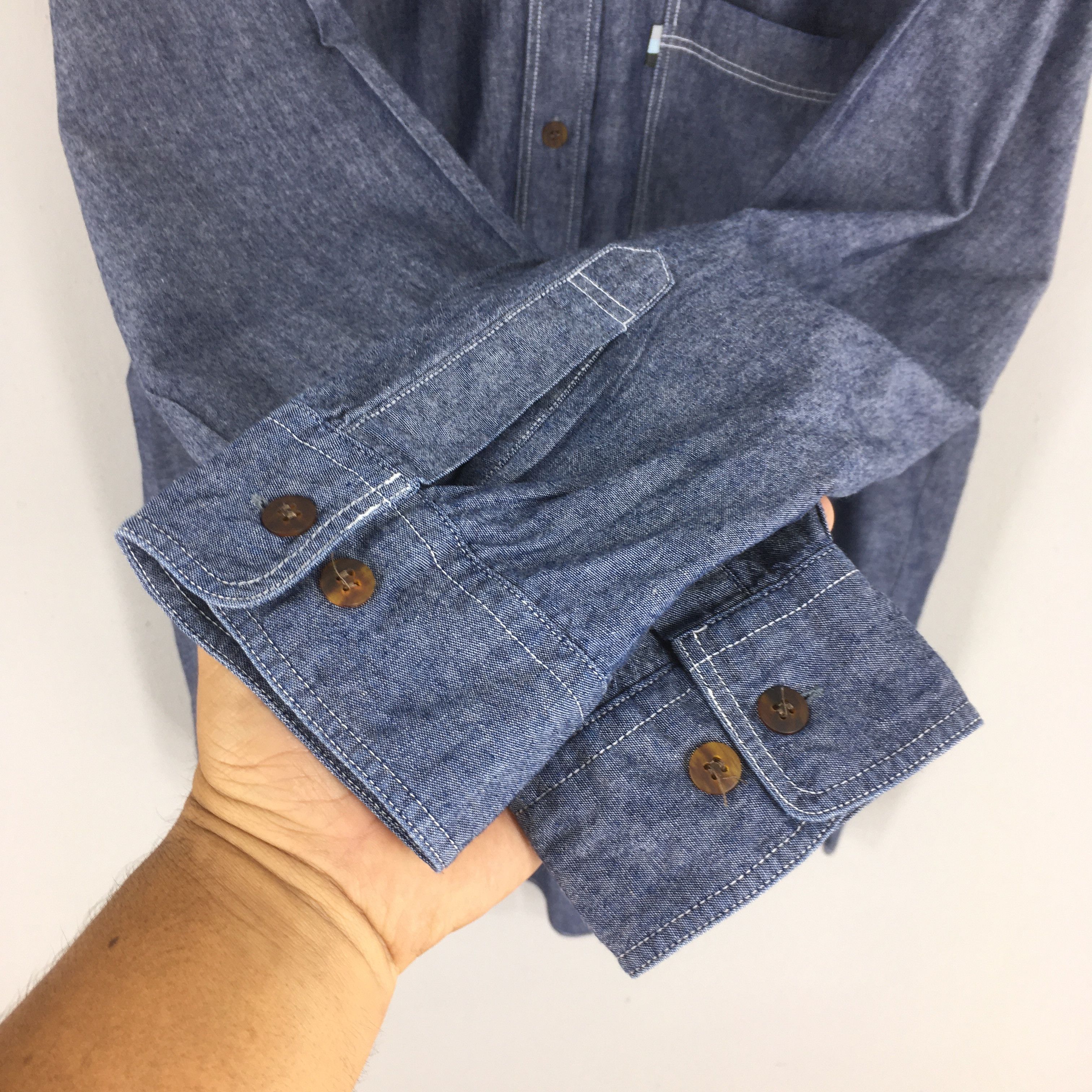 Kansai Yamamoto Vintage Kansai Man Fun Japan Blue Jeans Shirt Medium Size US M / EU 48-50 / 2 - 7 Thumbnail
