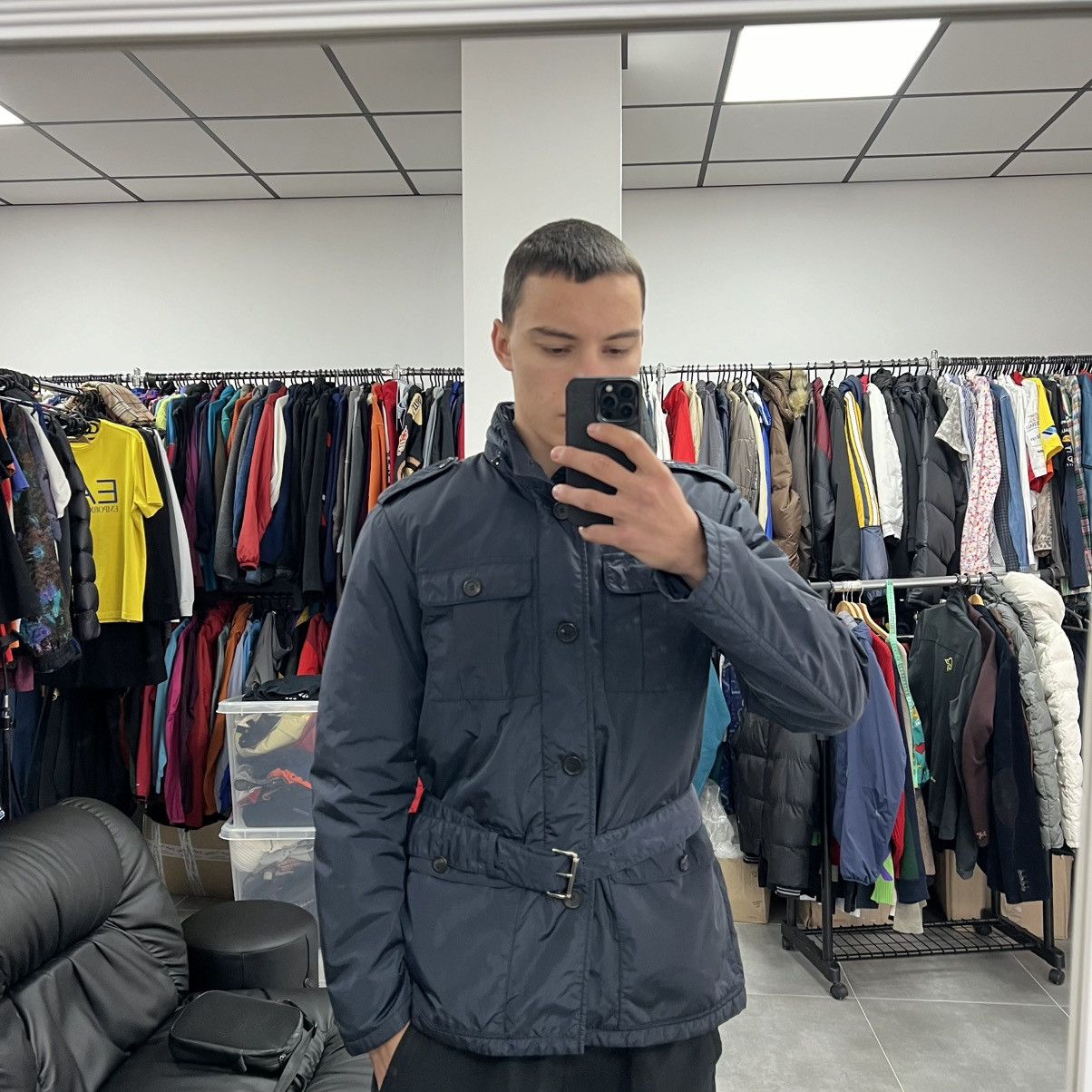 Prada Rare Prada Milano Nylon Navy Blue Jacket Size 50 Size US M / EU 48-50 / 2 - 2 Thumbnail