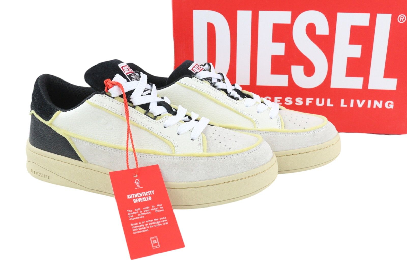 Diesel S-SINNA LOW EU42 White Leather 41079 Size US 9 / EU 42 - 1 Thumbnail