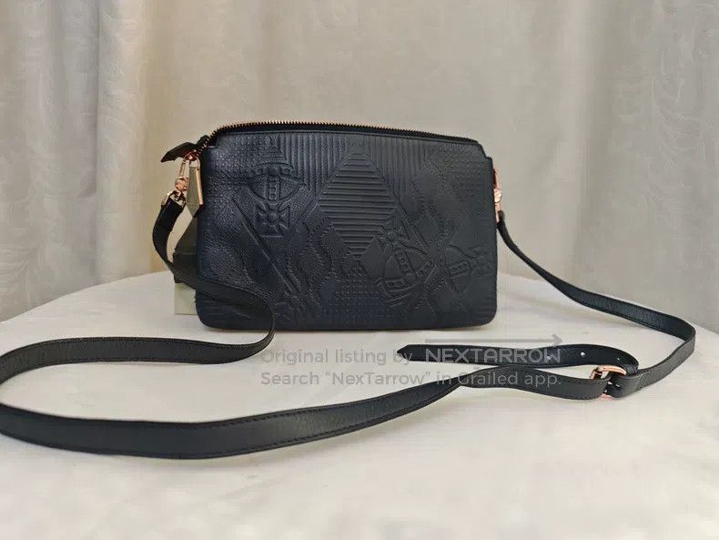 Vivienne Westwood Vivienne Westwood size os Black embossed crossbody bag Size ONE SIZE - 6 Thumbnail