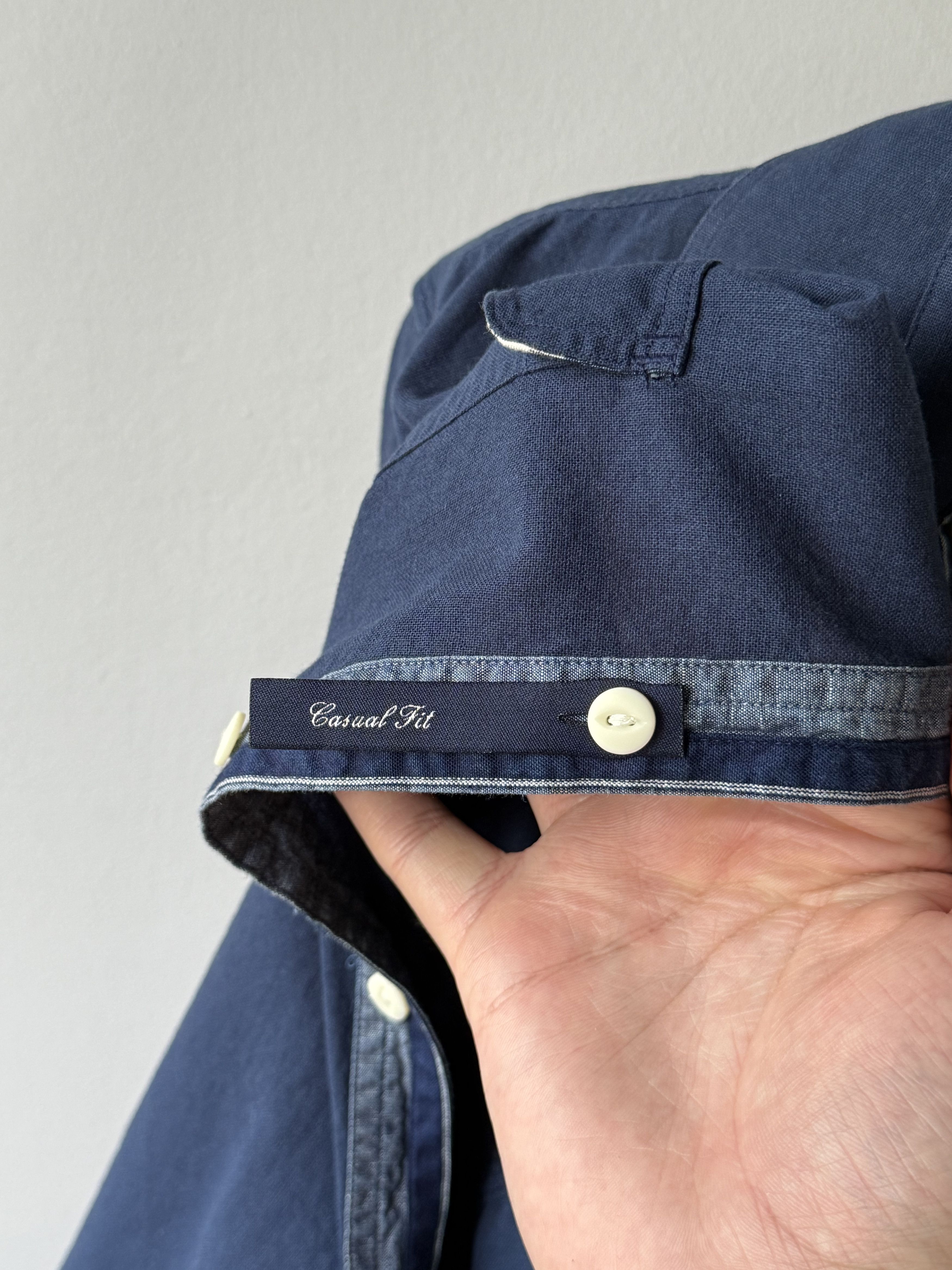 Gant Gant Patchwork Casual Fit Navy Blue Twill Long Sleeve Shirt Size US M / EU 48-50 / 2 - 16 Thumbnail