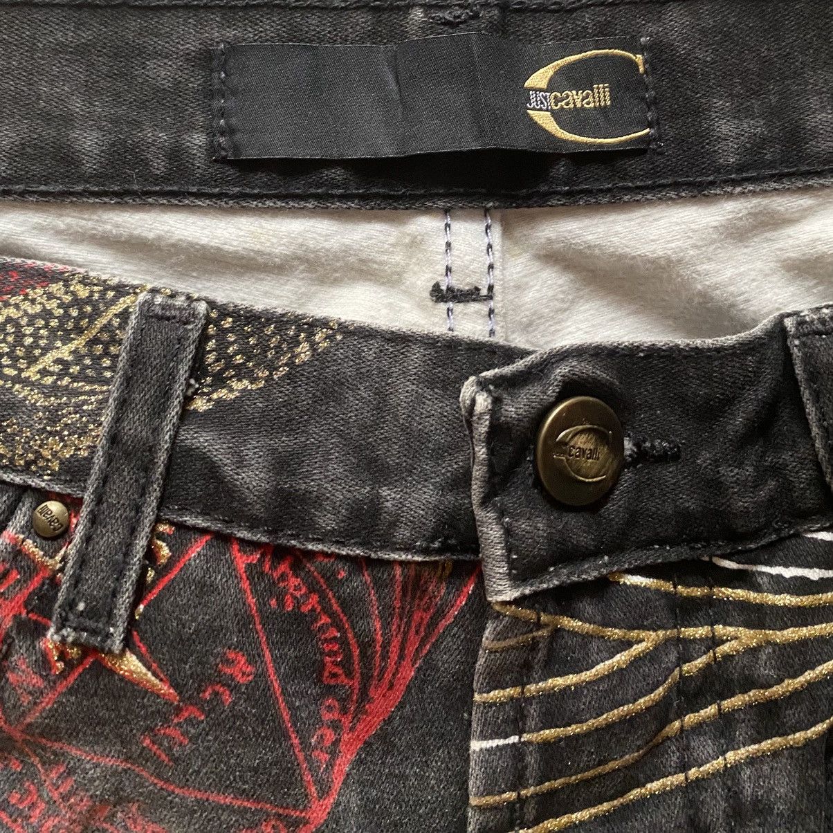 Roberto Cavalli Vintage 00’s Astrology Print Denim Size US 30 / EU 46 - 9 Thumbnail