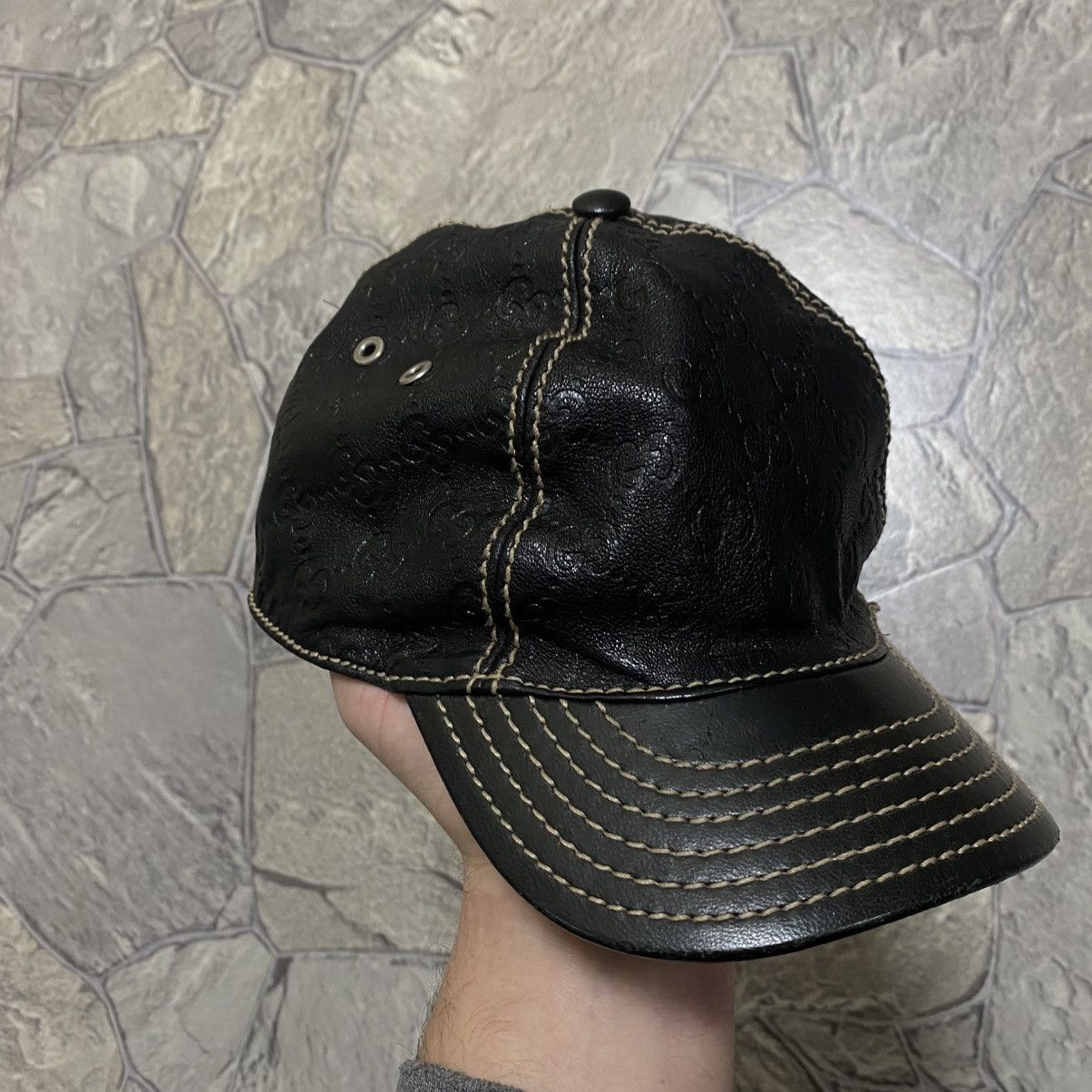 Gucci Gucci Cap Monogram Black Size M Size ONE SIZE - 2 Thumbnail