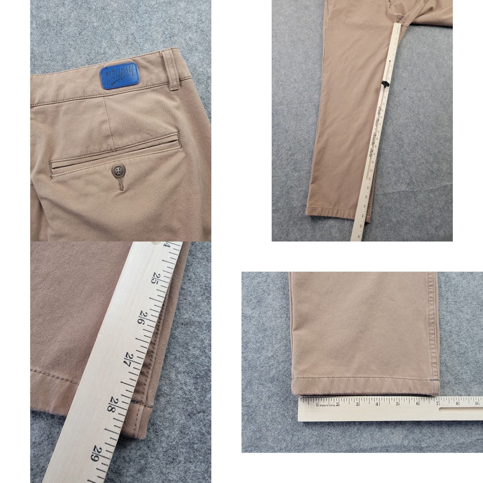 Vintage Mugsy Belmonts Pants Mens 40x30 Brown Stretch Casual Chino Pant Shirt? Size US 40 / EU 56 - 8 Thumbnail