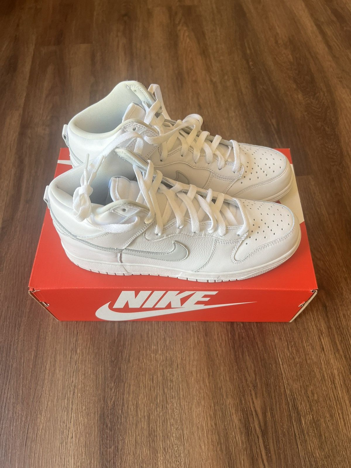 Nike Men’s Nike Dunk High Gray and White Sneakers Size US 10.5 / EU 43-44 - 6 Thumbnail