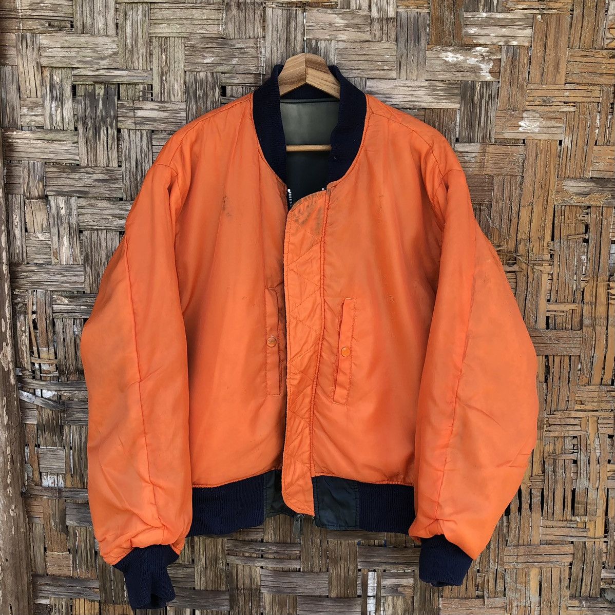 Vintage VTG THRASHED Faded (USAF)MA-1 Man Intermediate Bomber Jacket Size US L / EU 52-54 / 3 - 16 Thumbnail