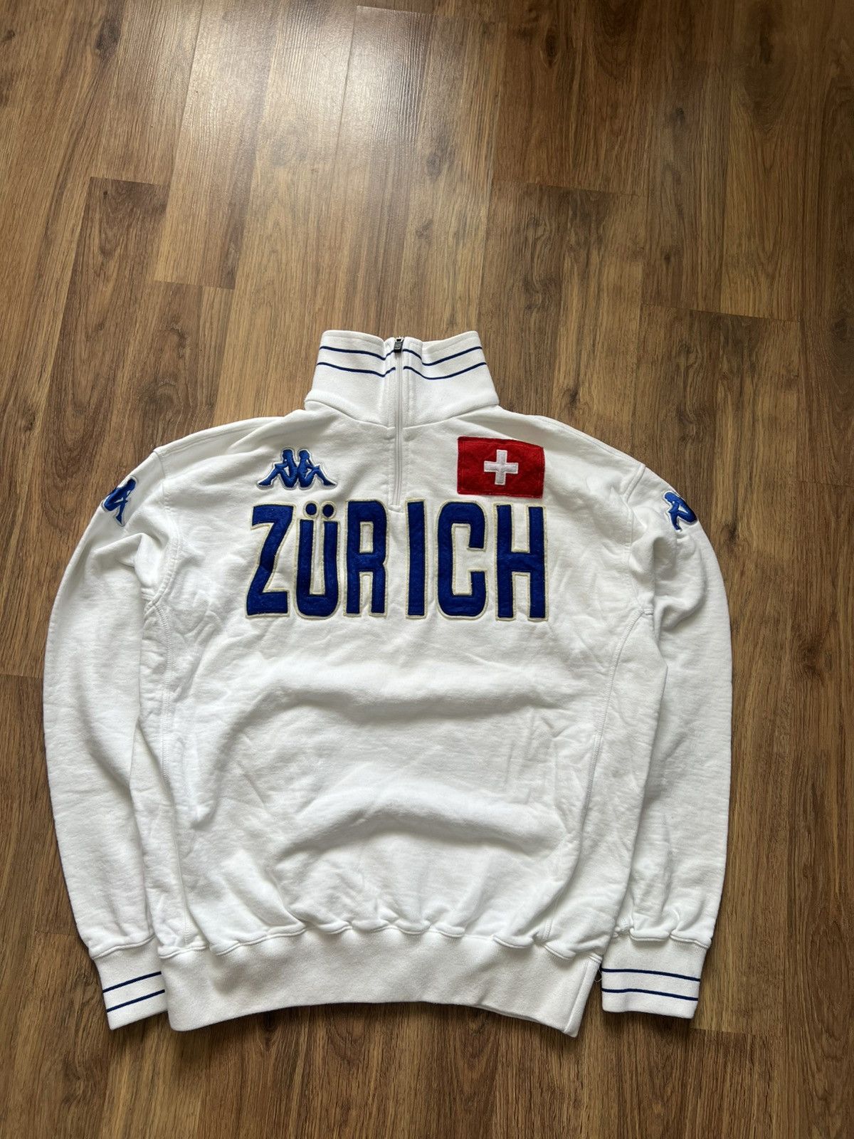 Kappa Kappa “Zürich” White Quarter-Zip Sweatshirt Size US XL / EU 56 / 4 - 1 Thumbnail