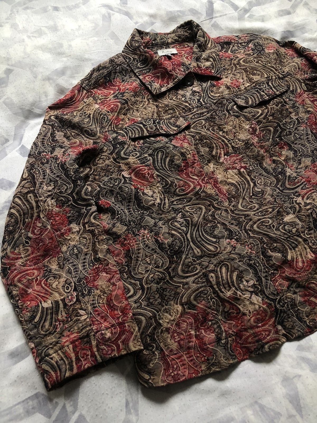 Vintage Vintage Baroque Embroidered Long Sleeve Button Up Shirt Size US L / EU 52-54 / 3 - 2 Thumbnail