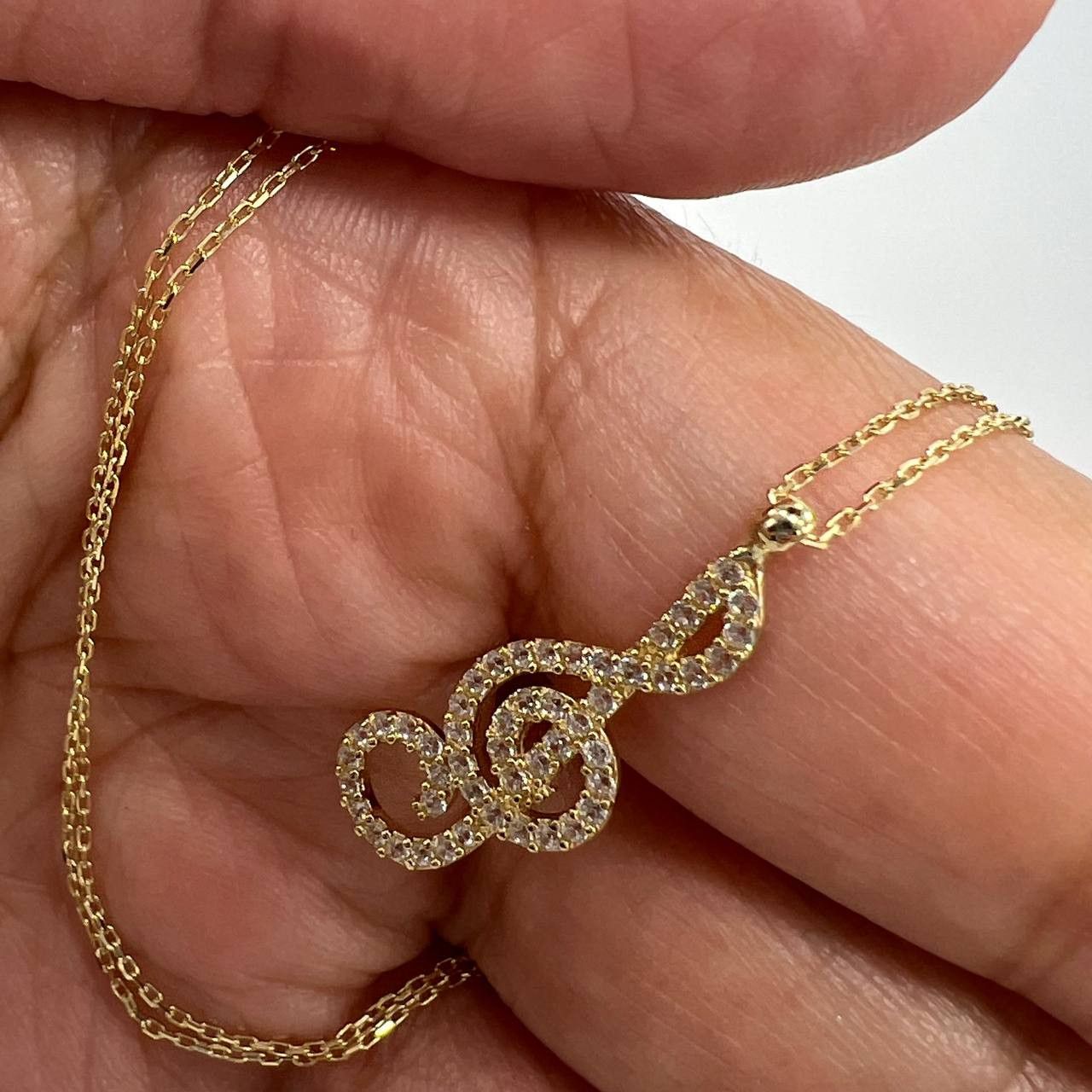 Other 14K Solid Gold Treble Clef Necklace Pendant 2.1g, 24cm Italy Size ONE SIZE - 5 Thumbnail
