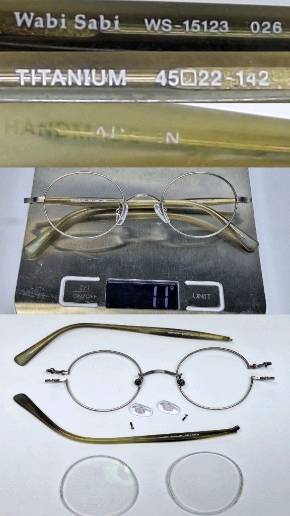Other Wabi Sabi WS-15123 Handmade Pure Titanium & Celluloid Frame Size ONE SIZE - 5 Thumbnail
