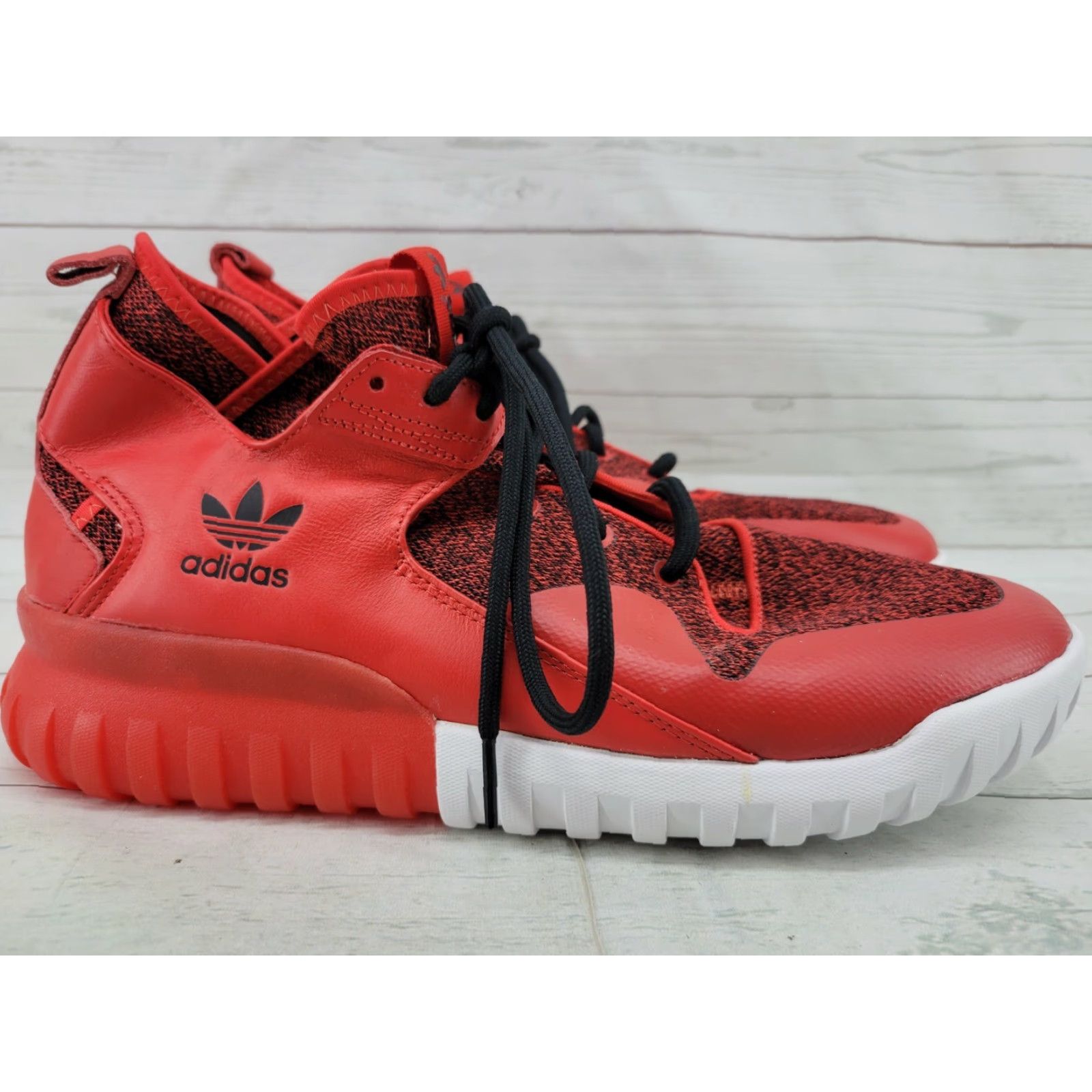 Adidas Adidas Tubular X Lace Up Red/Black Men’s Size 13 Sneaker High Top Leather + Textile Cushioned Urban Athletic Originals 90s Size US 13 / EU 46 - 3 Thumbnail