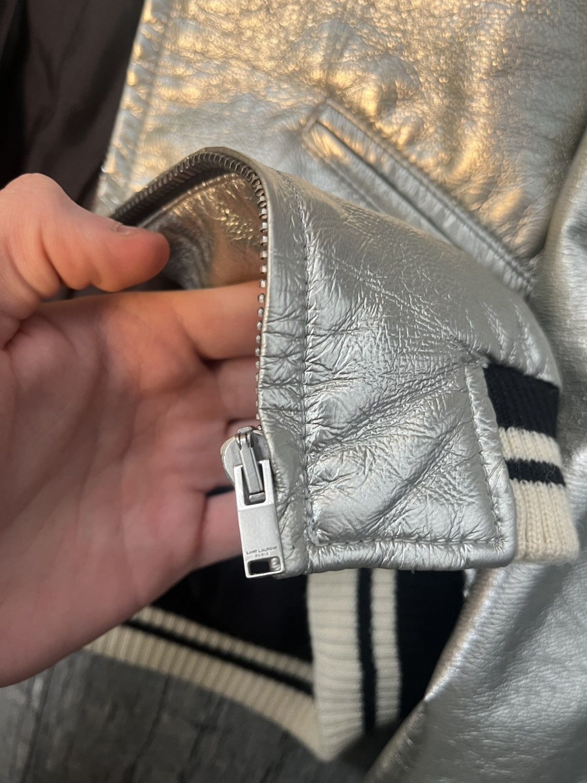 Saint Laurent Paris SS14 by Hedi Slimane silver teddy jacket Size US S / EU 44-46 / 1 - 5 Thumbnail