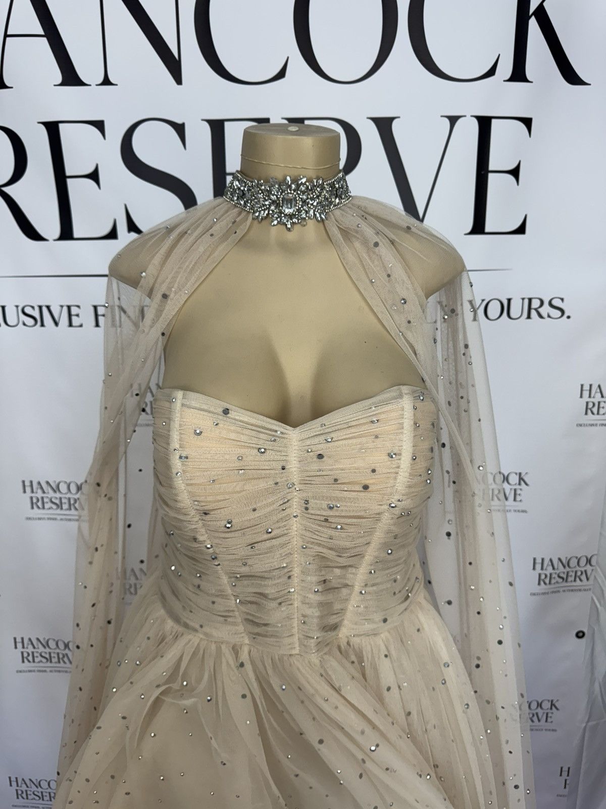 Other Tarik Ediz “Edmon” Crystal Cape Gown –size 14 Size XL / US 12-14 / IT 48-50 - 3 Thumbnail