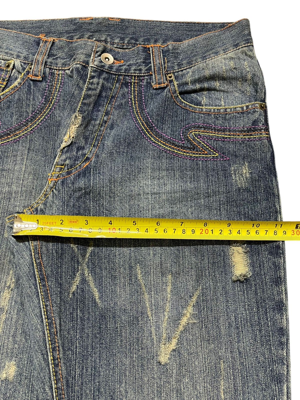 In The Attic Vintage Japanese Brand Faded Wash Style Distress Loose Jeans Size US 32 / EU 48 - 14 Thumbnail