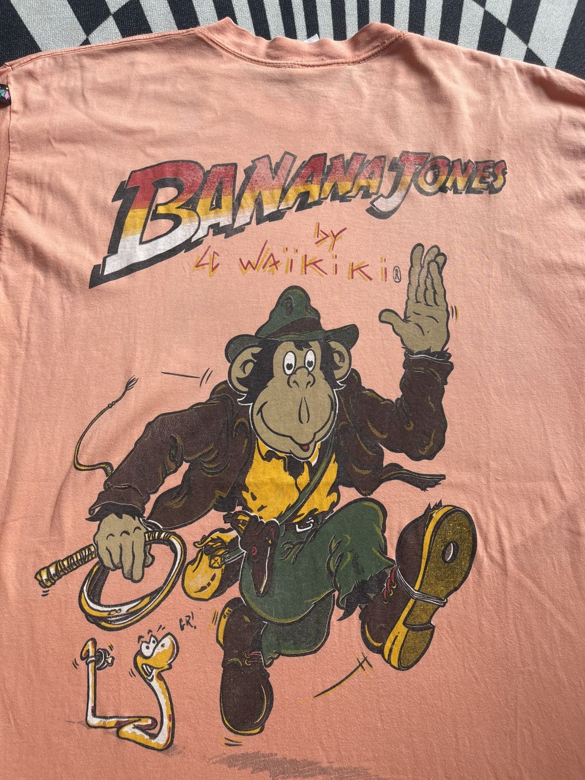 Vintage Vintage 90s L.C. Waikiki "Banana Jones" Monkey T-Shirt Size US XL / EU 56 / 4 - 2 Thumbnail