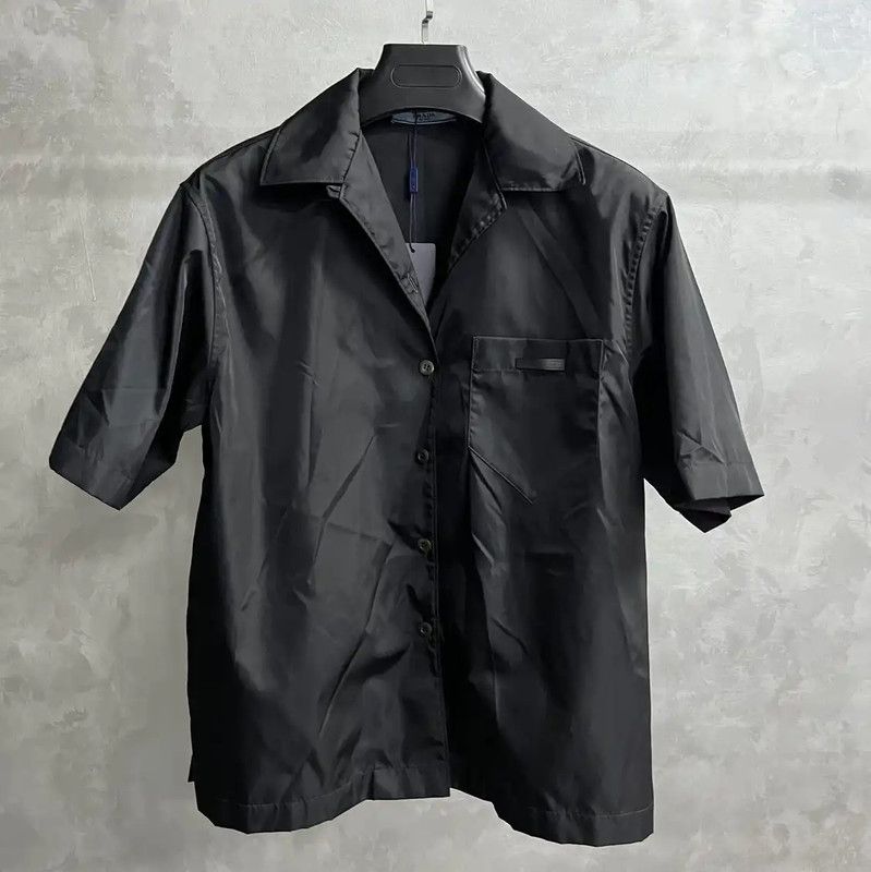 Prada Prada Black Nylon Short Sleeve Shirt Size US M / EU 48-50 / 2 - 1 Thumbnail