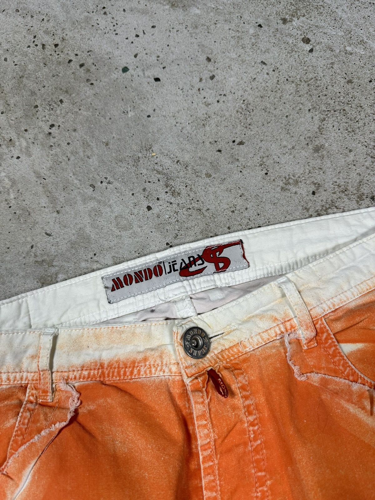 Japanese Brand × Vintage Vintage y2k Orange and White Washed Casual Pants Size US 36 / EU 52 - 9 Thumbnail