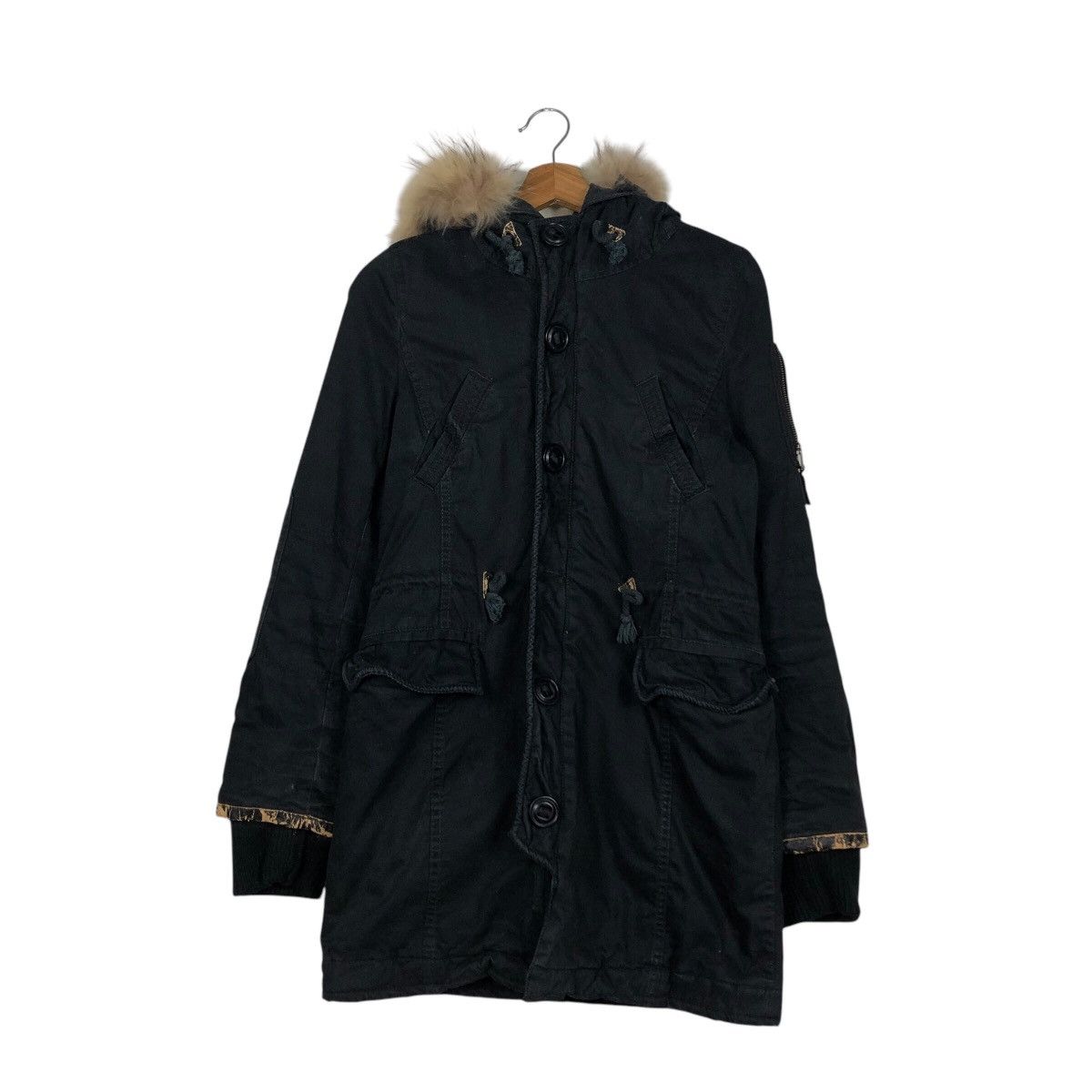 Japanese Brand Vintage Parka Jacket Moussy Military Design Mink Fur Hoodie Size US M / EU 48-50 / 2 - 2 Thumbnail